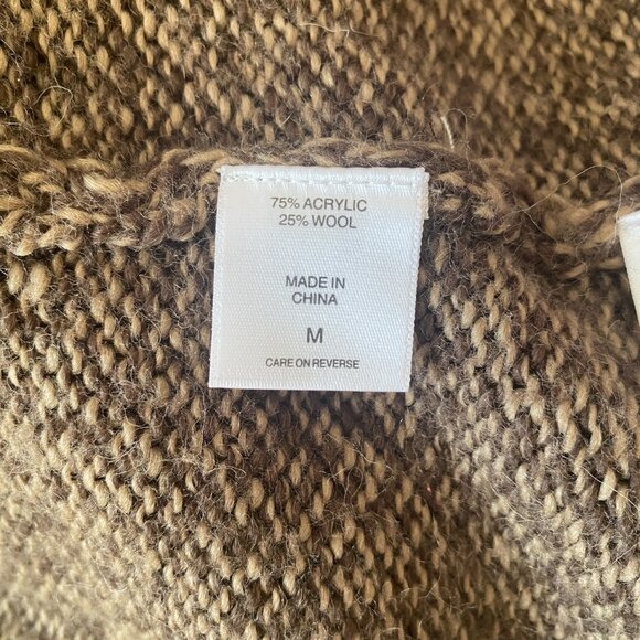 New York & Company women's M brown open front long sleeve tie cardigan sweater - Picture 9 of 10